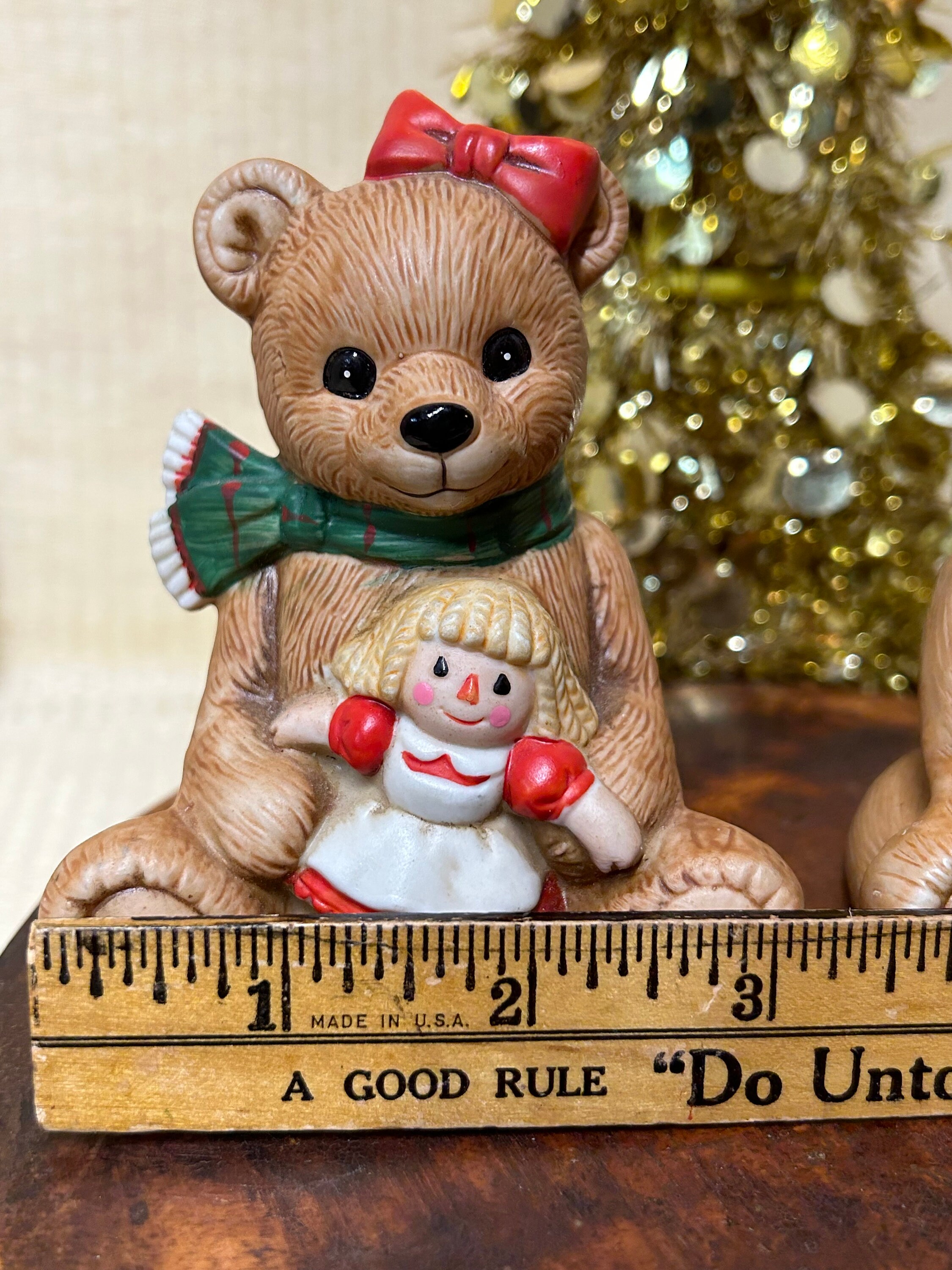 Vintage HOMCO Porcelain Christmas Bears: Holiday Decor Pair - Etsy