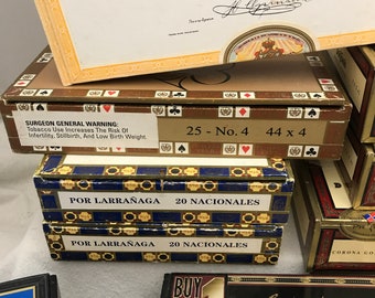 One EMPTY Wooden Cigar Box. Pick Your Favorite, Dresser Box