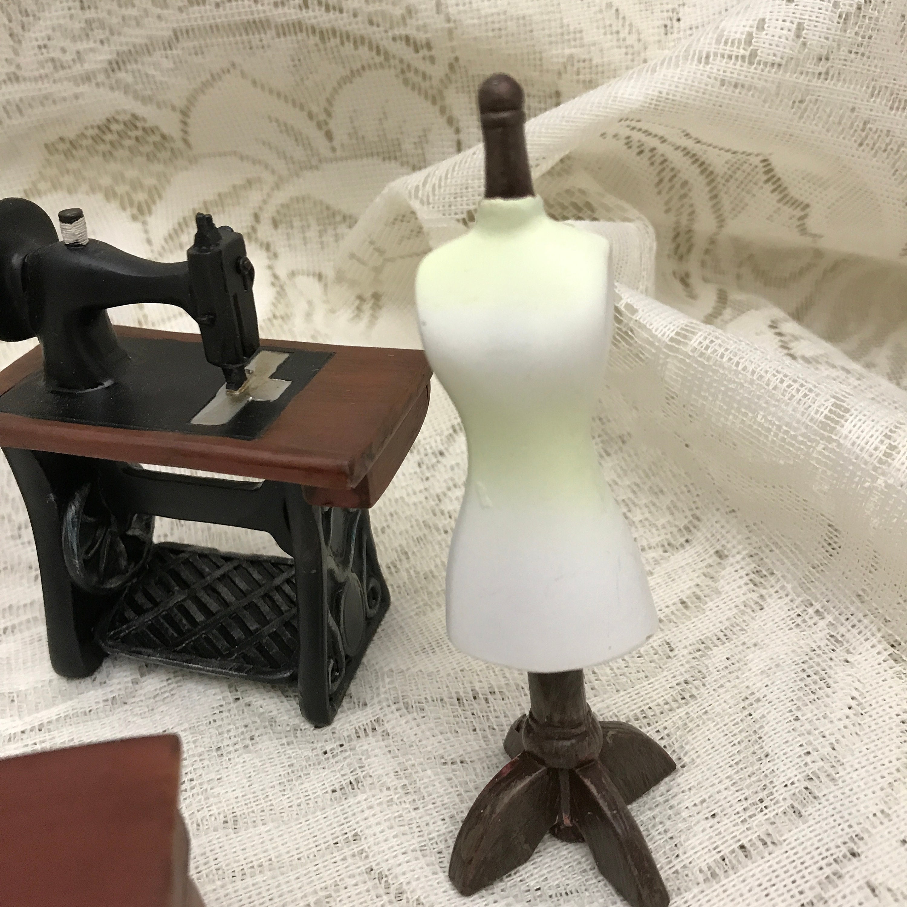 Dollhouse Vintage Furniture Complete Dollhouse Sewing Room Etsy