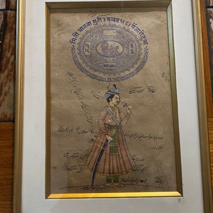 絵画アンティークハンドメイドインドジャイ・シンブロックプリント