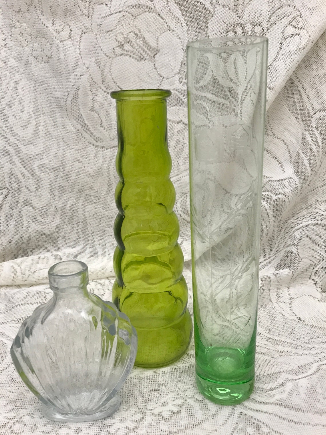 Vases verts et clairs trois différents types de vase verre Etsy France