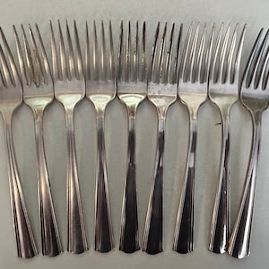 Vintage MC Flatware, Victor S Co. I S, Nine Forks, Restaurant Flatware, Replacement Pieces,  7” Long