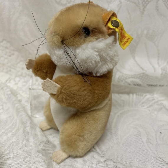 シュタイフ　ヴィンテージ　ゴールデンハムスター　Goldy Hamsterタグ付 Steiff Plush Goldy Hamster 16cm 6.5in 1980s ID Button Tag Vintage