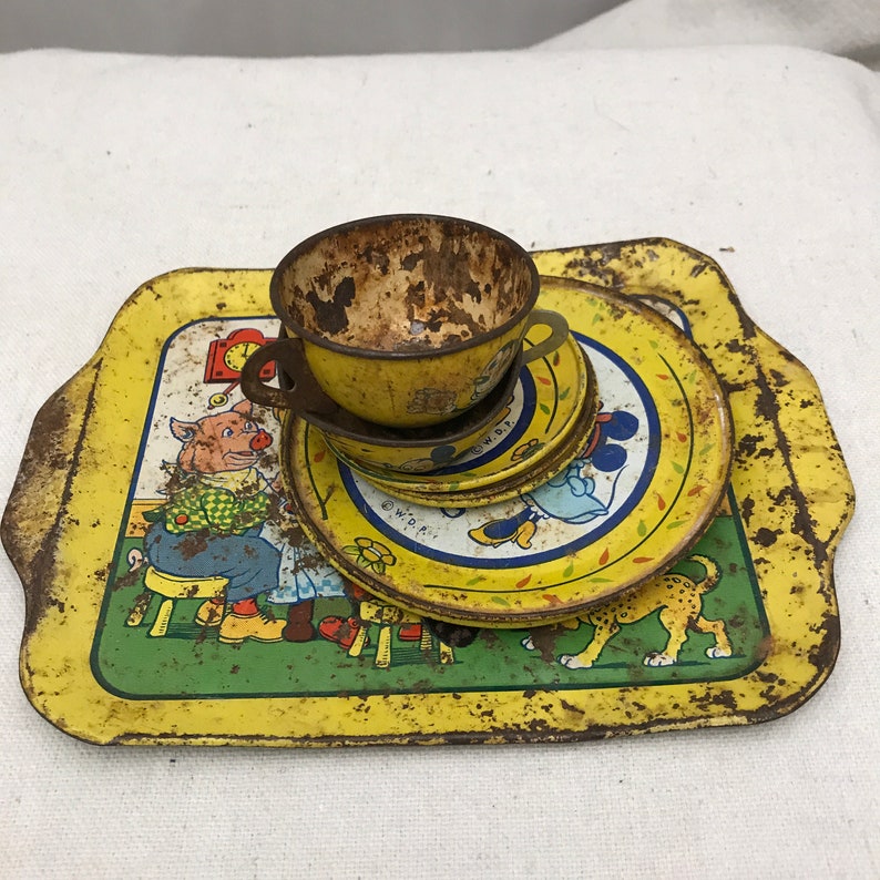 Walt Disney Productions Tin Tea Set 1940's or 30's Etsy