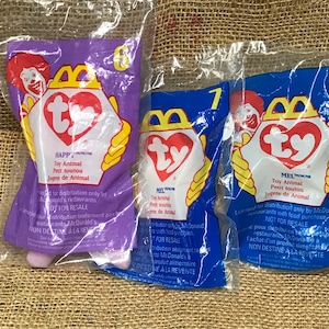 Ty Teenie Beanie Babies, Two Mel, One Happy, McDonald&#39;s 1998 Kid&#39;s Meal Minis  NRFP  #2