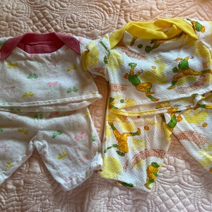 Vintage Doll Clothes Nicely Handmade 50&#39;s Nightwear Pajamas 4 Pieces  #7