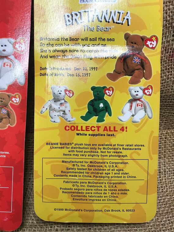 Ty Beanie Babies, Mcdonald's 1999 International Bears, Maple and