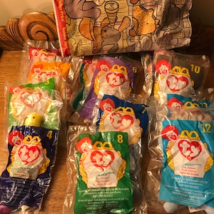 Ty Teenie Beanie Babies, Complete Set of McDonald&#39;s 1998 Kid&#39;s Meal Minis  NRFP Includes Happy Meal Sack!  #1