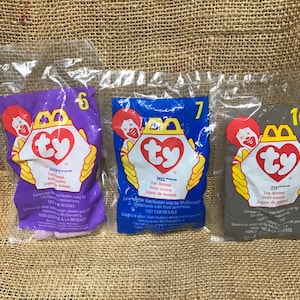 Ty Teenie Beanie Babies, Mel, Happy and Zip McDonald&#39;s 1998 Kid&#39;s Meal Minis  NRFP  #1