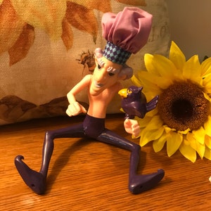 Vintage Original Strawberry Shortcake Purple Pie Man Doll and Berry Bird, 1980&#39;s Issue, Great Parts Doll, Missing Pieces