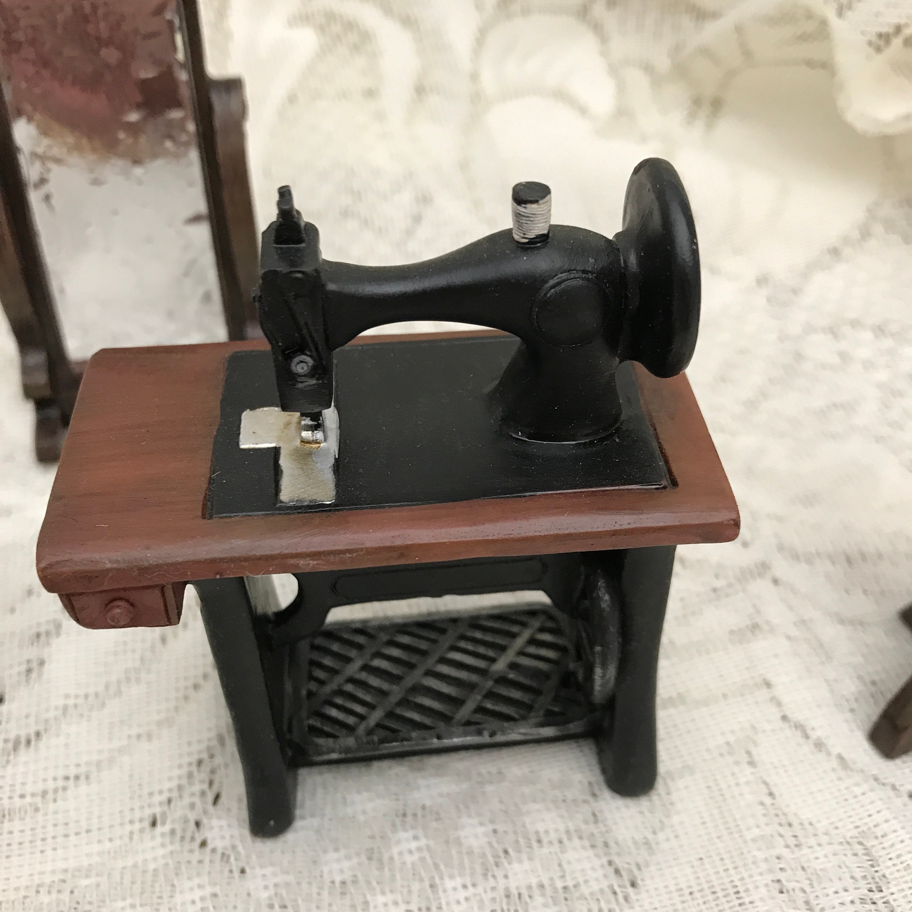 Dollhouse Vintage Furniture Complete Dollhouse Sewing Room Etsy