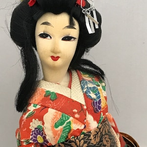 Vintage Doll, Japanese, Geisha Doll, Nishi ND Kimono Doll  1960&#39;s Oriental Doll, Silk and Crepe Kimono Doll, Asian Doll, Oriental Doll