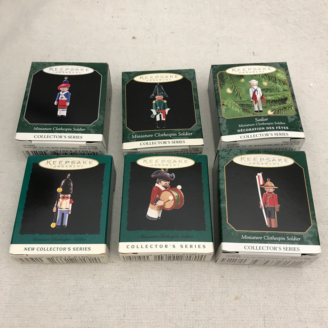 Hallmark Vintage Miniature Clothespin Soldier Ornaments Etsy
