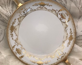 Antique Footed Compote or Candy Dish, Cherry Blossom Nippon  Porcelain, 22Kt Gold Design, Gorgeous Bowl! Small  7&quot; Dish, Mother&#39;s Day!