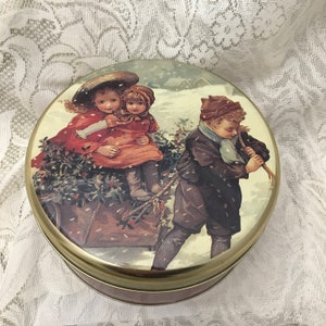 Lata Coleccionable De Navidad, Lata De Vacaciones, Lata De Galletas De Navidad, Niños y Vagón, Coleccionable De Cocina, Regalo de Navidad