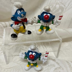 Vintage Peyo Schleich Smurfs PVC Smurfs Clowns, 3 Circus Clowns 1977, 1978