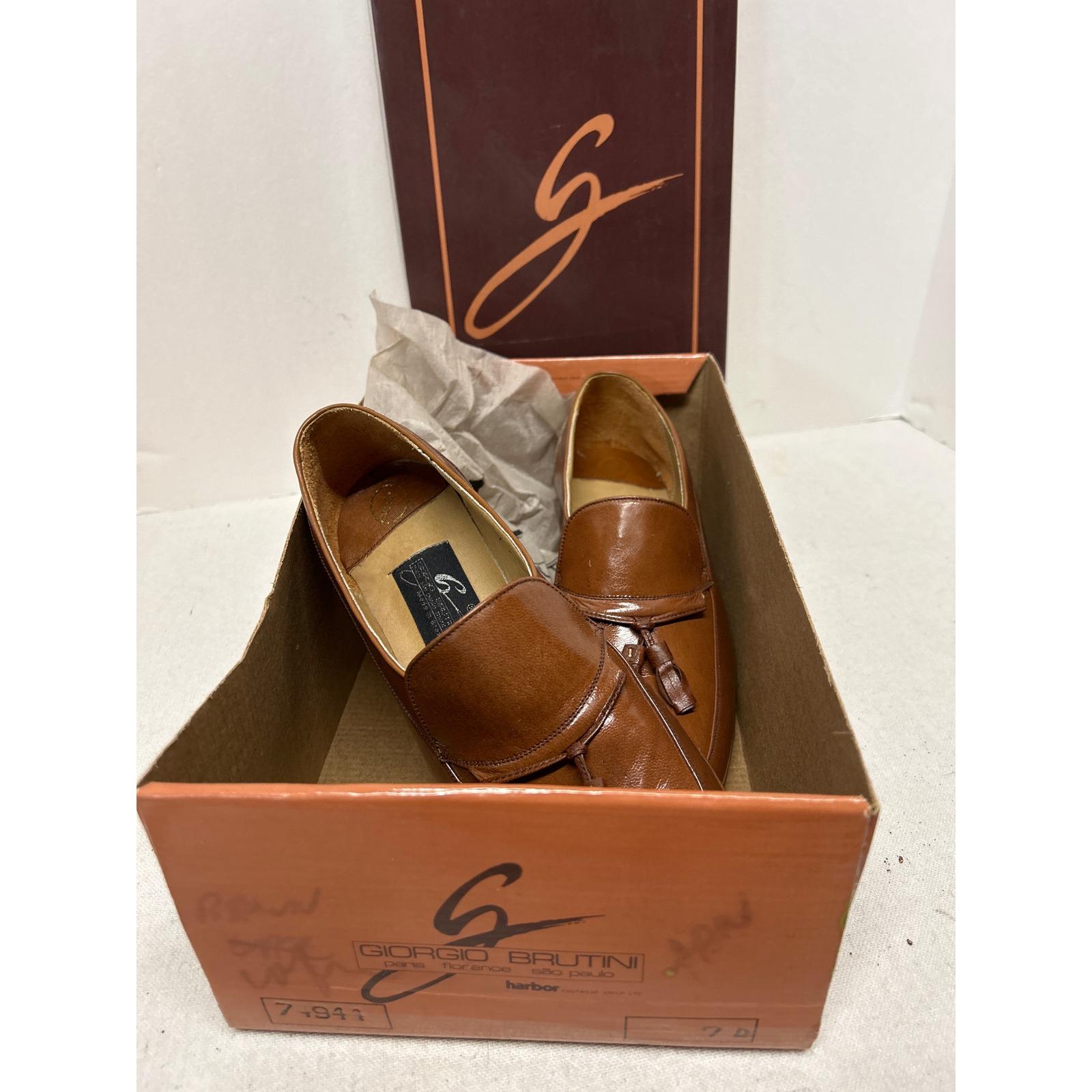 Giorgio Brutini Men’s 10.5 Brown Copper Leather Square Toe Loafer Dress Shoes Vintage Men main image 4