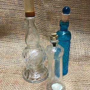 Vintage Perfume Bottles, Three Empty Bottles Glass Vintage, Wedding Decoration, Farmhouse Dump Bottles, Unique Bottles