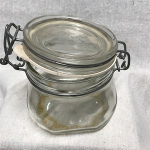 Vintage Italian Storage Jar, Fidenza Italy Canning or Food Storage Jar, Wire Bail Lid