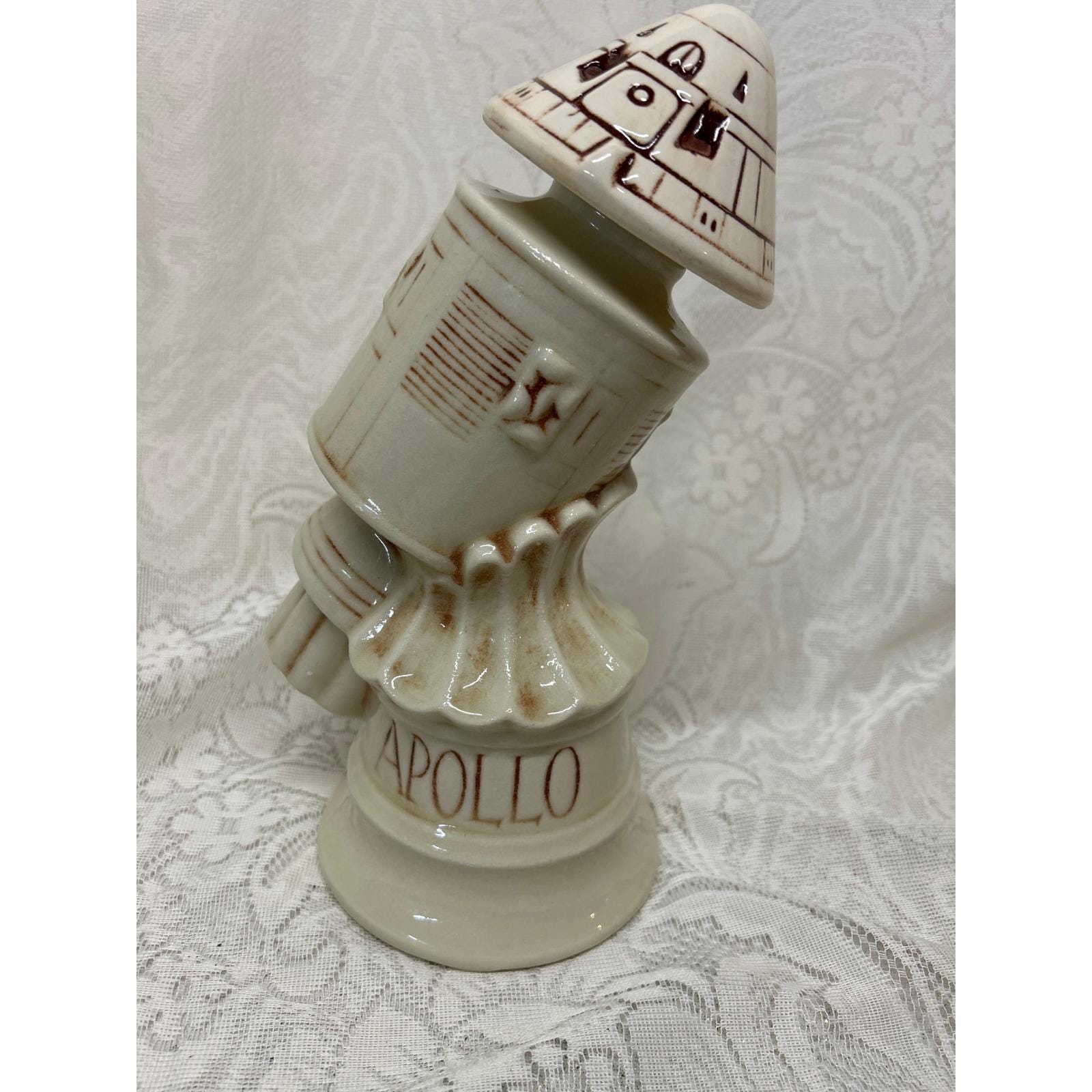 Vintage Thomas W Sims Distillery Apollo Rocket Ceramic Decanter
