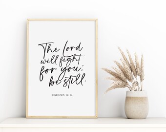 Versetto biblico Esodo 14: stampa artistica minimalista delle Scritture (download digitale)