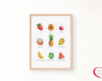 Versetti del frutto dello spirito: frutti acquerellati (download digitale)