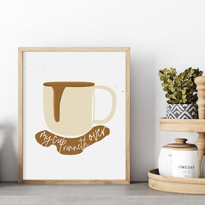 Digital Download: Psalm 23 Bible Verse Print - My Cup Runneth Over, Bible Verse, Home Decor, Kitchen Decor, Scripture Art