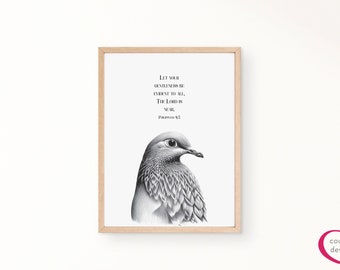 Versetto biblico Filippesi 4:5 da stampare - Dove Christian Home Decor (download digitale)
