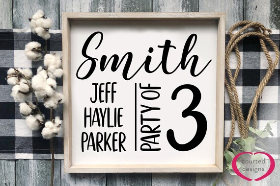 Digital Download: Custom Square "Party of" Sign - Home Decor, Tiered Tray Print, Wall Art, Christian Prints, Digital Download, Family