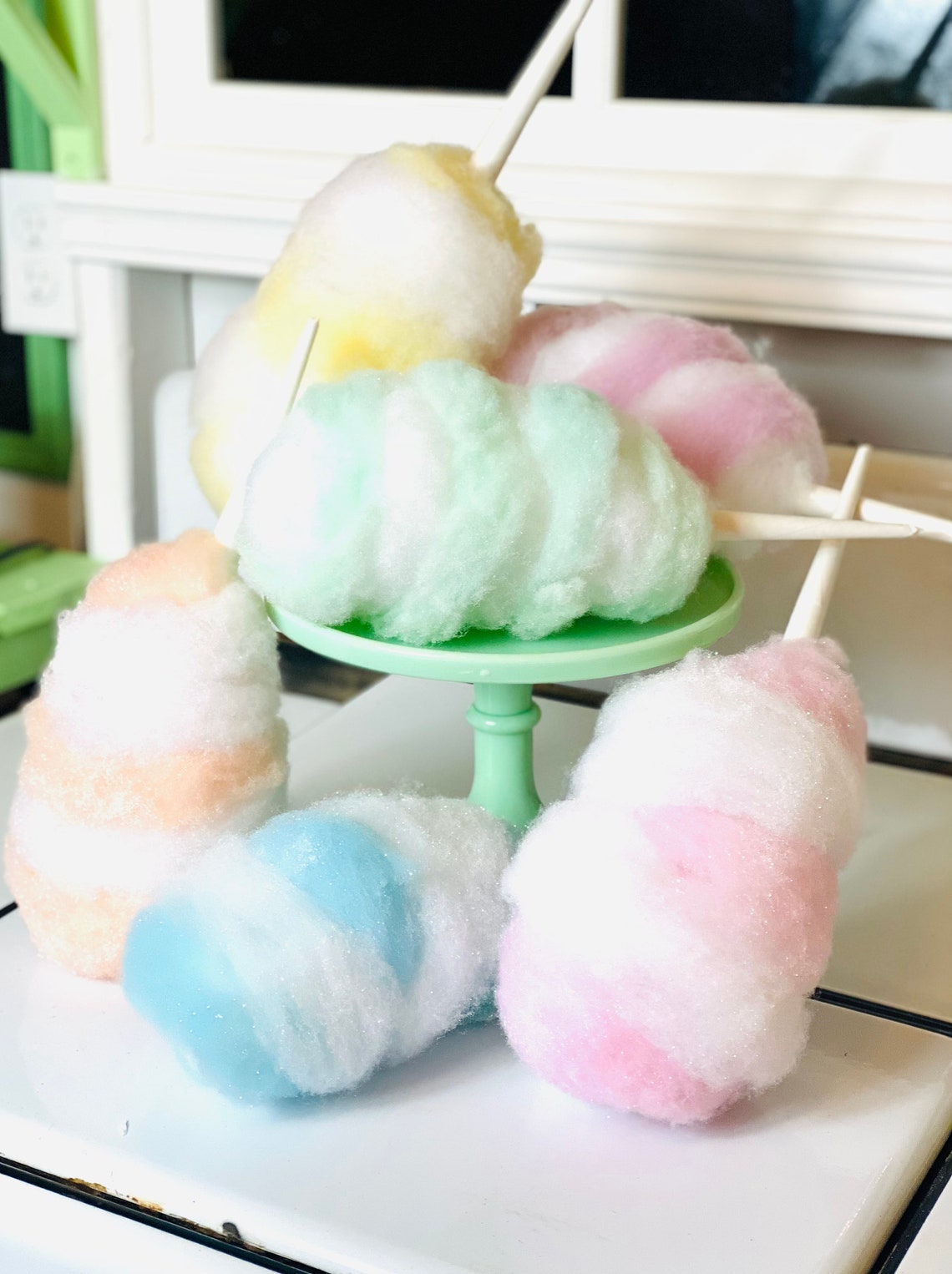 Faux cotton candy fake cotton candy wand whimsical cotton Etsy