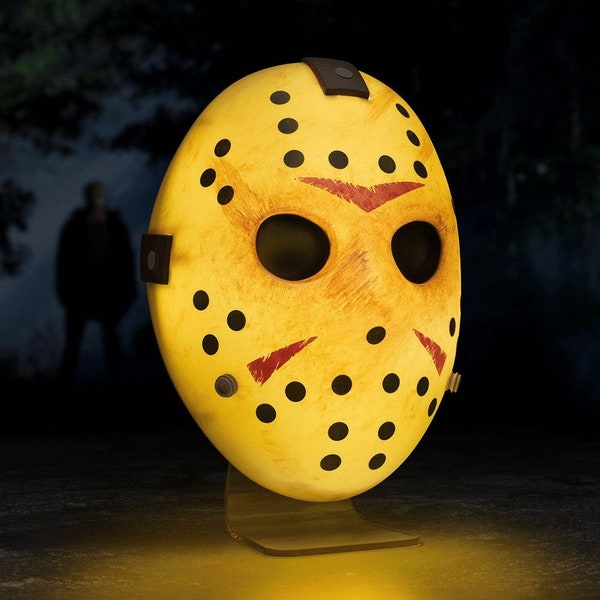 Masque lumineux du vendredi 13, lampe 3D Jason Voorhees, lampe de décoration intérieure, cadeau films d'horreur des années 80, décoration effrayante, lampe de table masque de hockey