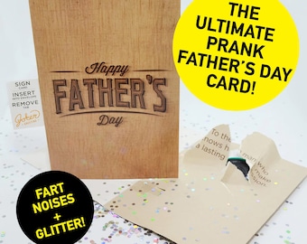Endless Farting Father's Day Card Glitter, Endless Prank Funny Greeting card, Happy Father's Day Gift