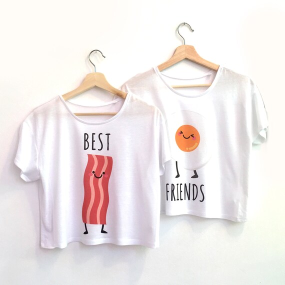 Crop Top T-shirts Bacon and Egg - Etsy 