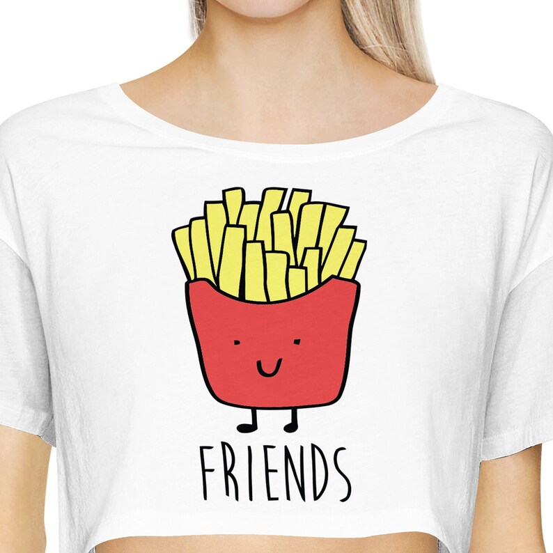 Best Friends Shirt Burger and Fries BFF Set of 2 Crop Top Etsy UK