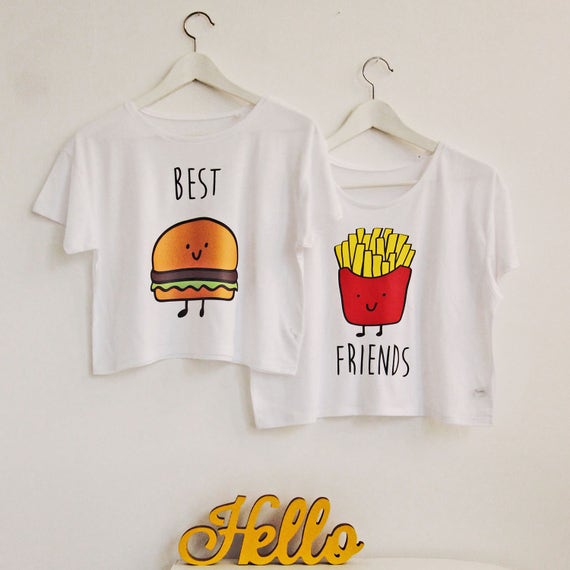 Friends shirt Burger and Fries BFF set 