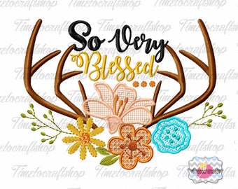 So Very Blessed Thanksgiving Embroidery Design, dst, exp, hus, jef, pes, sew, vip, vp3, Formats Digital INSTANT DOWNLOAD