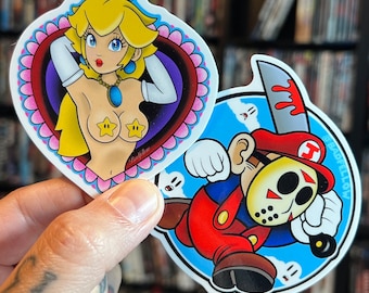 Prinzessin Peaches und Jump Man Slasher Aufkleber Combo