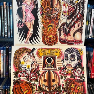Trick R Treat  Tattoo Flash Art Print bundle
