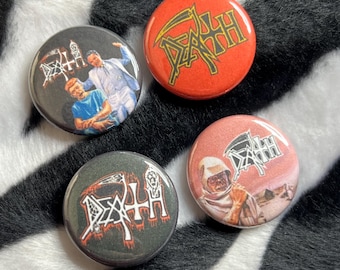 DEATH 1” buttons - metal - pinback-pin