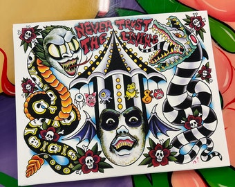 Beetlejuice tattoo flash sheet #2