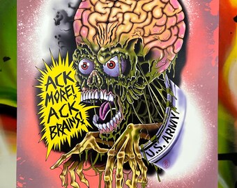 Mars attacks and Tarman Zombie mash up art print