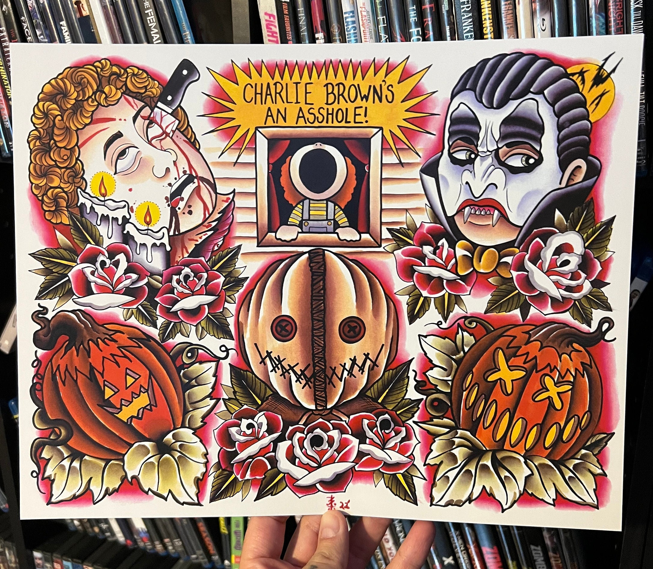 Trick R Treat Tattoo Flash Art Print - Etsy