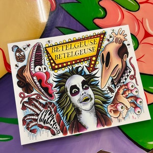 Beetlejuice Tattoo Flash sheet