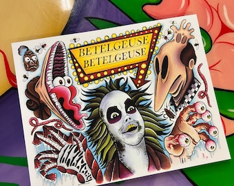 Beetlejuice Tattoo Flash sheet