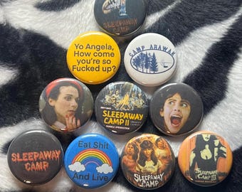 Sleepaway Camp 1” buttons -horror- pinback
