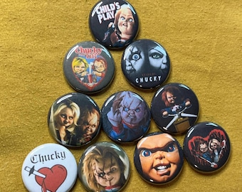 Bride of Chucky Childs play of  1” buttons -horror- pinback