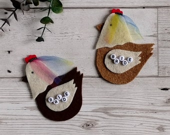 HEN party Rainbow bride to be pin badge - Hand made personalised bridal shower badge