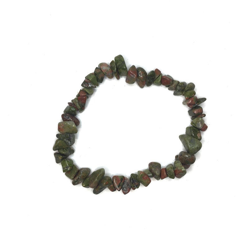 Handmade Gemstone Chips Bracelet UNAKITE JASPER