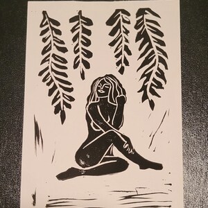 Linocut venus  print
