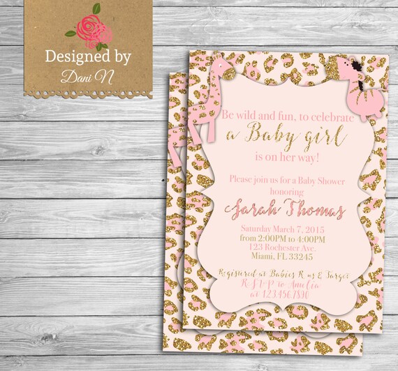 Animal print baby shower invitation safari party animals  Etsy
